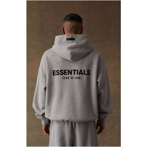 Essentials Fear of God Men's SS22 Oversized Dark Oatmeal Hoodie Sweatshirt - Picture 3 of 9